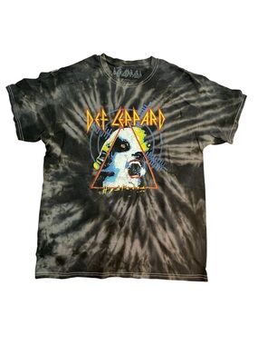 Def Leppard Graphic Tie-Dye Band Tee - Size: Large Black